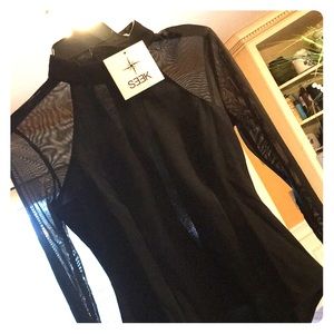 NWT Gorgeous sheer black bodysuit